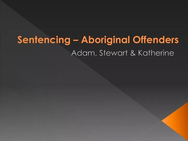 sentencing aboriginal offenders