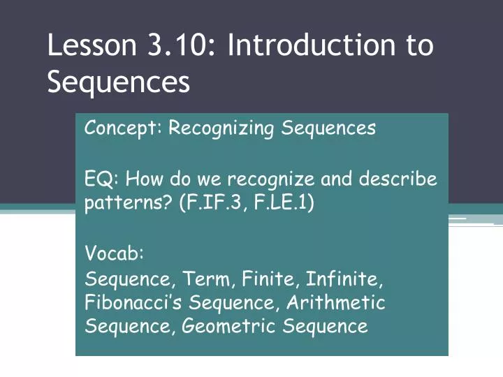 lesson 3 10 introduction to sequences