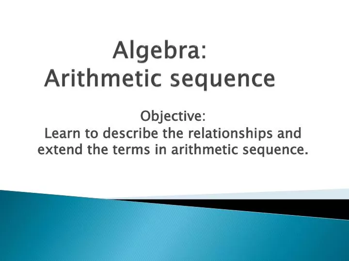 algebra arithmetic sequence