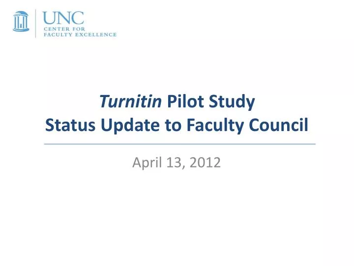 turnitin pilot study status update to faculty council