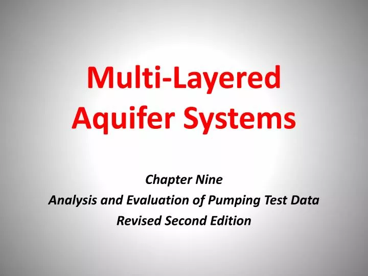 multi layered a quifer s ystems