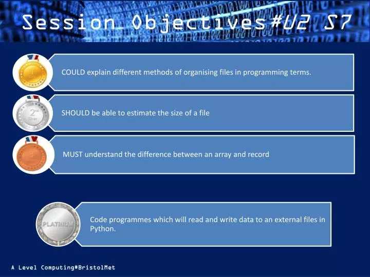 session objectives u2 s7