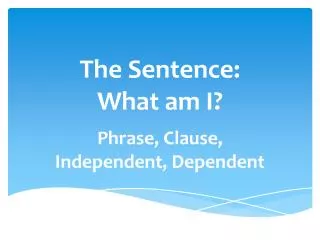 the sentence what am i