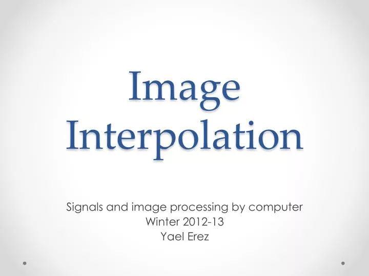 image interpolation