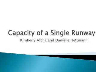 Capacity of a Single Runway