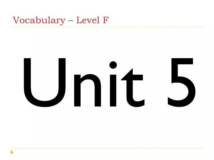 vocabulary level f