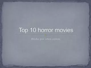Top 10 horror movies