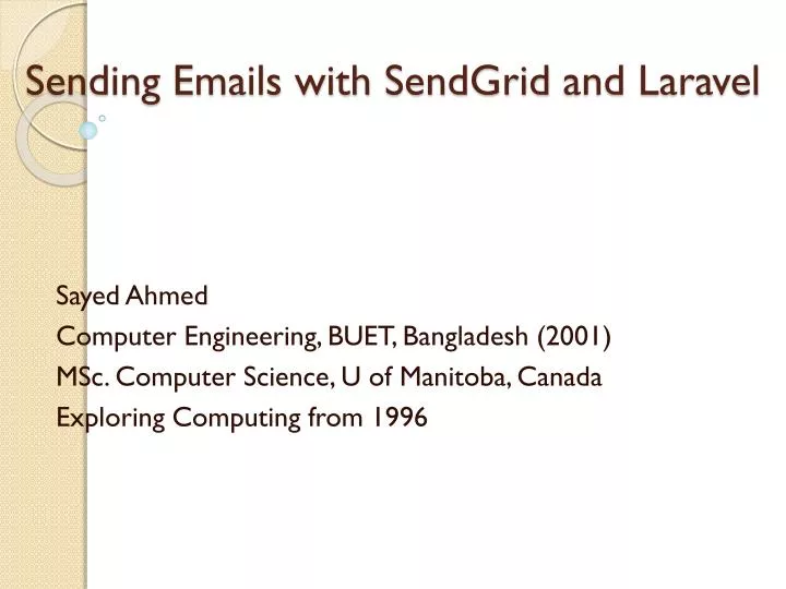 sending emails with sendgrid and laravel