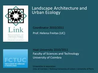 Landscape Architecture and Urban Ecology