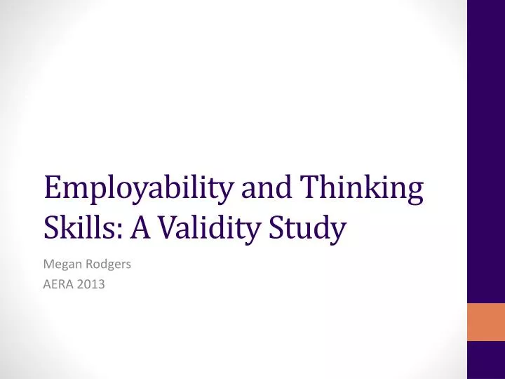 employability and thinking skills a validity study