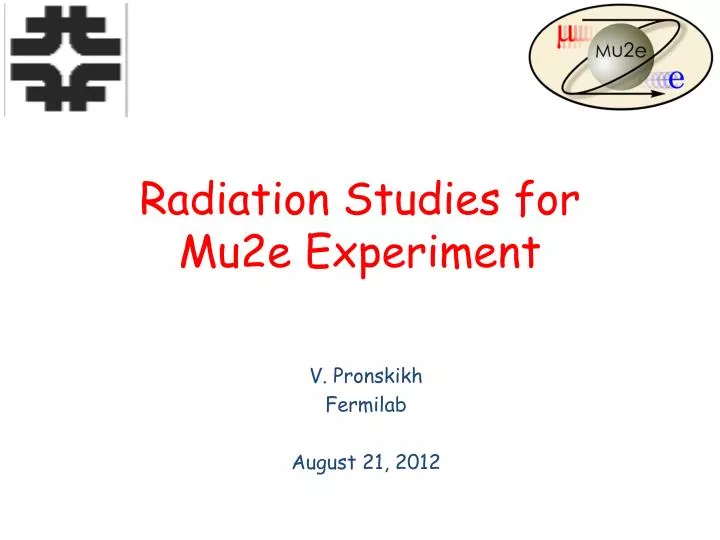 radiation studies for mu2e experiment