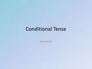 conditional tense