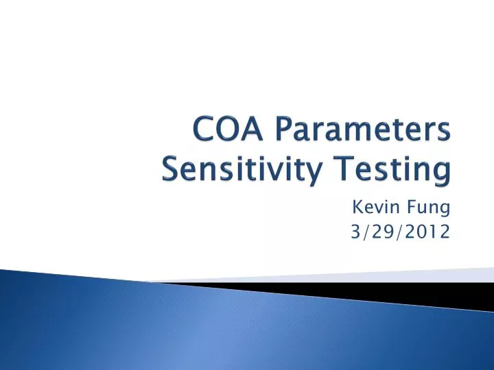 coa parameters sensitivity testing