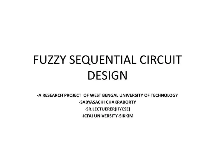fuzzy sequential circuit design