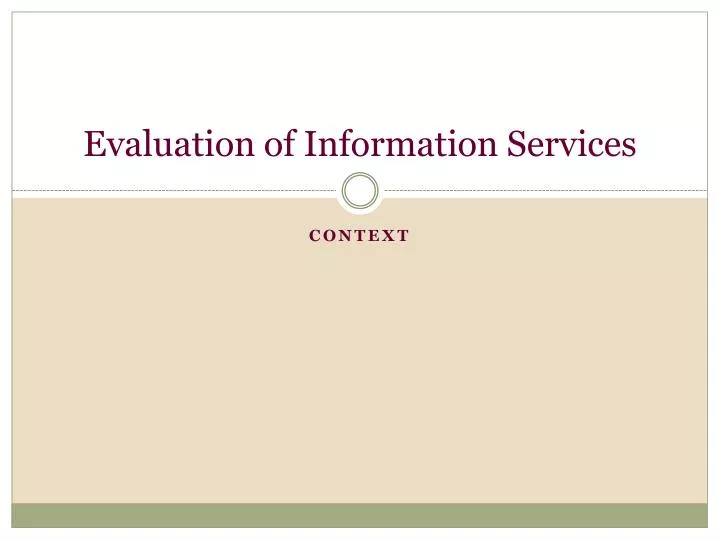 evaluation of information services