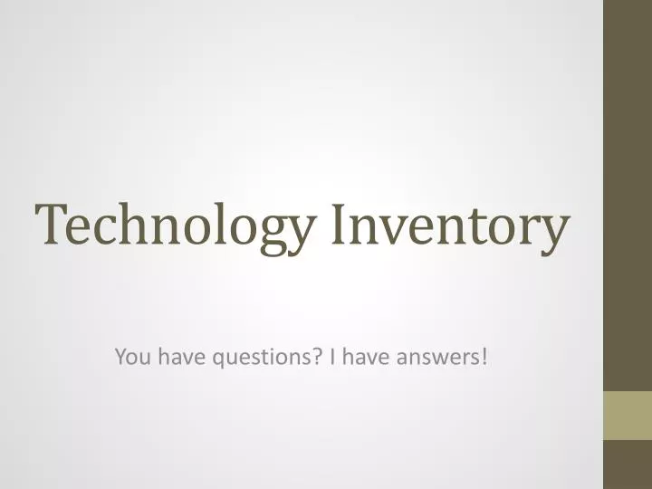 technology inventory