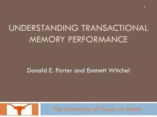 Donald E. Porter and Emmett Witchel