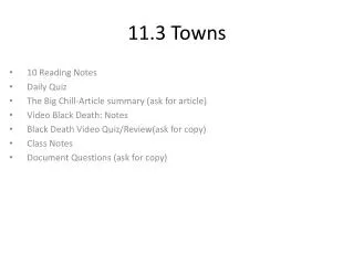 11.3 Towns