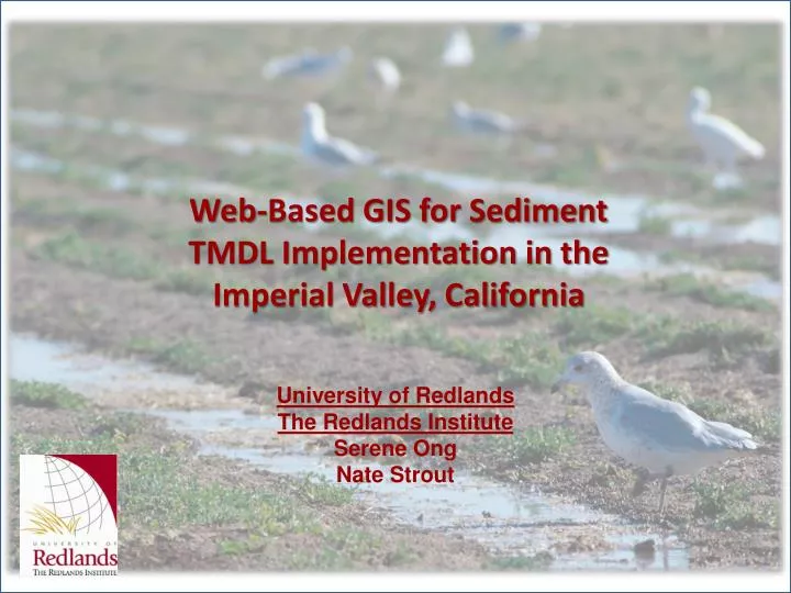 web based gis for sediment tmdl implementation in the imperial valley california