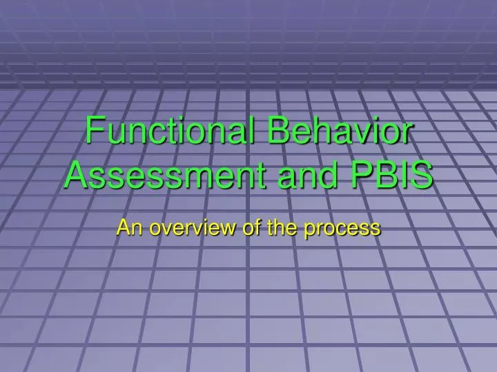 functional behavior assessment and pbis