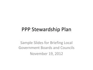 PPP Stewardship Plan