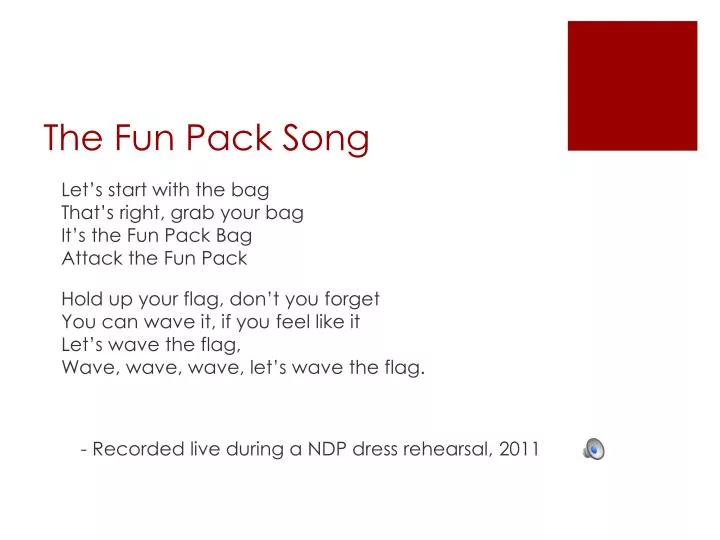 the fun pack song