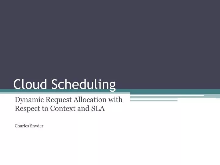 cloud scheduling