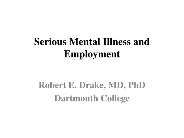 serious mental illness and employment