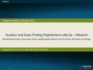 Duration and Dose Finding Peginterferon alfa-2a + Ribavirin