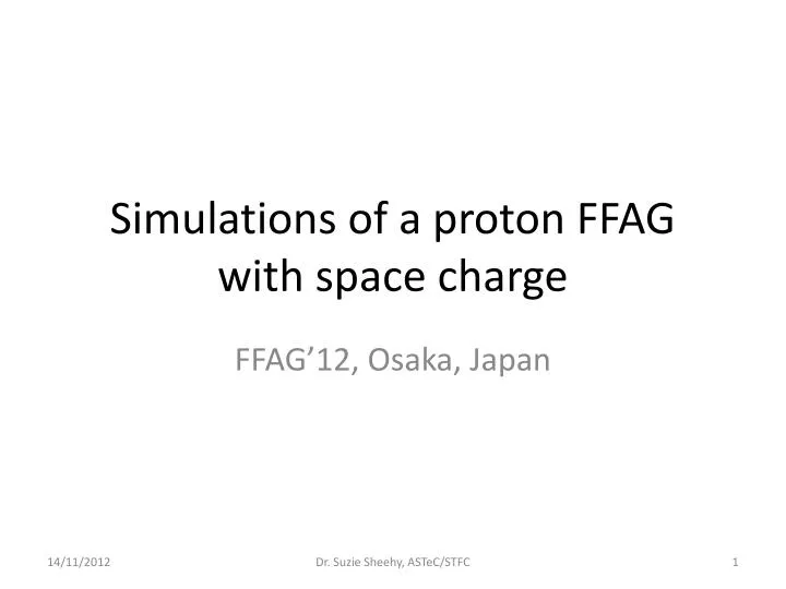 simulations of a proton ffag with space charge