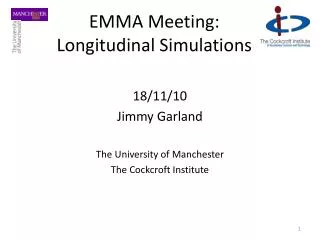 EMMA Meeting: Longitudinal Simulations