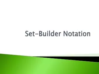 Set-Builder Notation