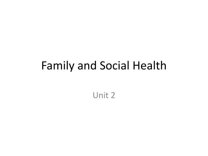 family and social health