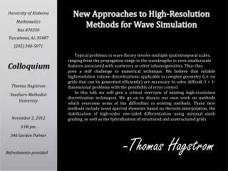 New Approaches to High-Resolution Methods for Wave Simulation