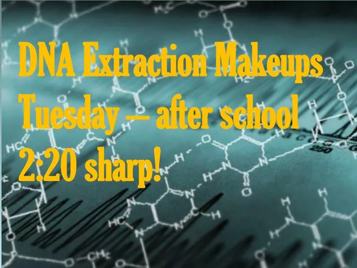 dna extraction makeups tuesday after school 2 20 sharp