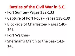 Battles of the Civil War in S.C.