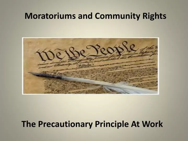 moratoriums and community rights