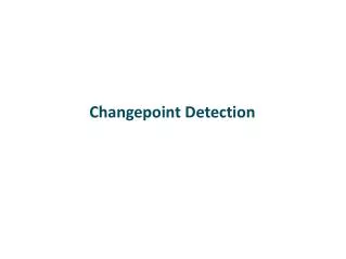 Changepoint Detection