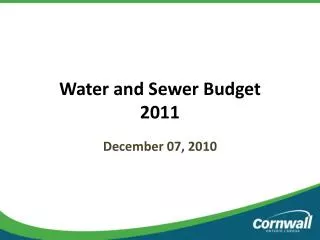 Water and Sewer Budget 2011