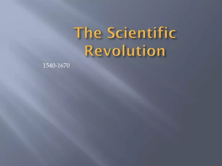 the scientific revolution