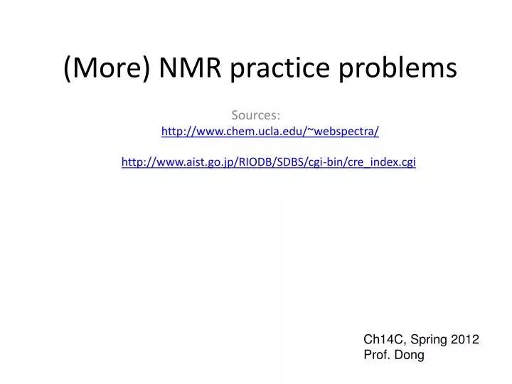more nmr practice problems