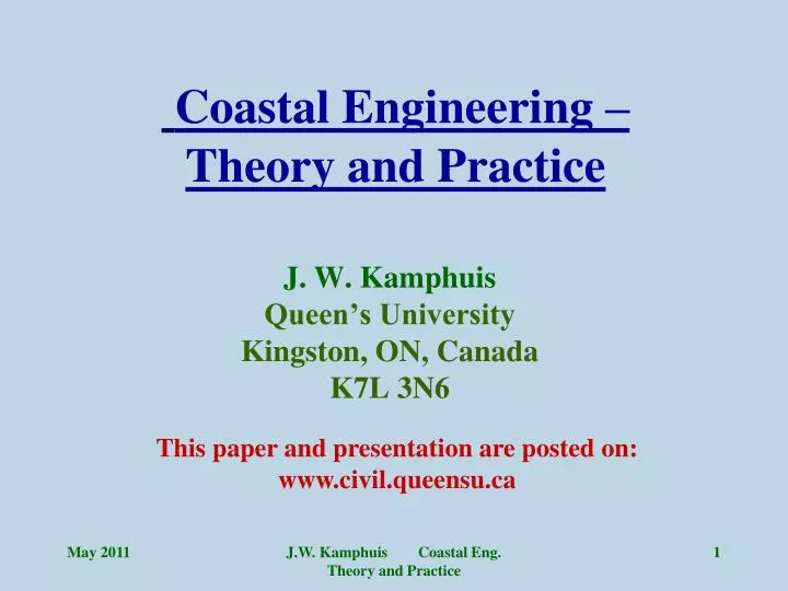 coastal engineering theory and practice