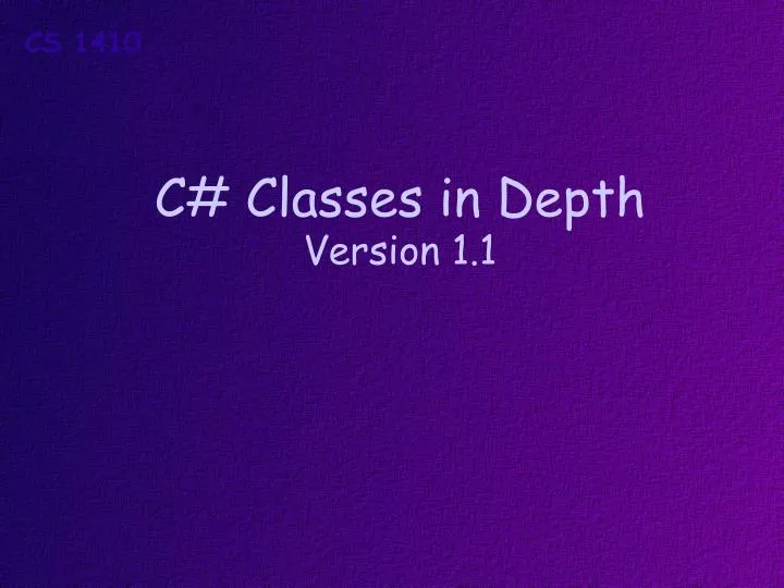 c classes in depth version 1 1