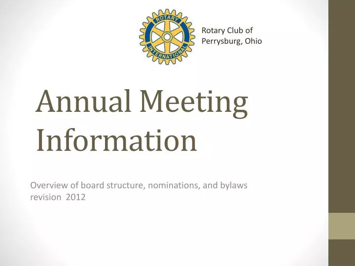annual meeting information