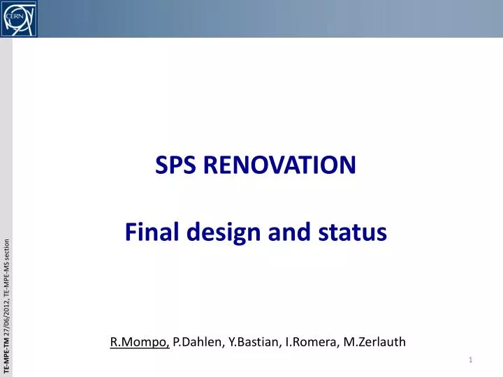 sps renovation final design and status