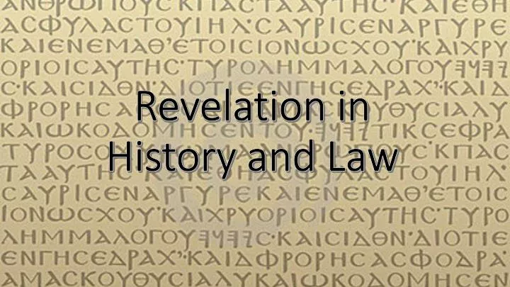 revelation in history and law