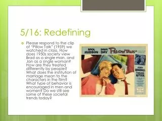 5/16: Redefining