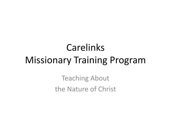 carelinks missionary training program