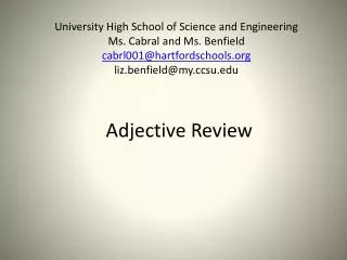 Adjective Review