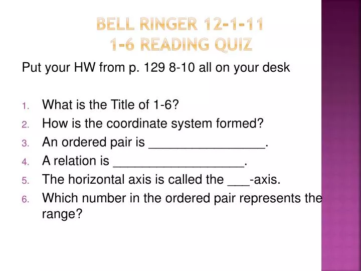 bell ringer 12 1 11 1 6 reading quiz